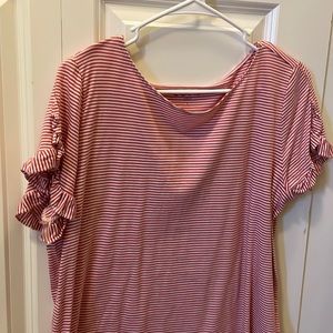 LOFT Ruffle Sleeve Tee/Tunic